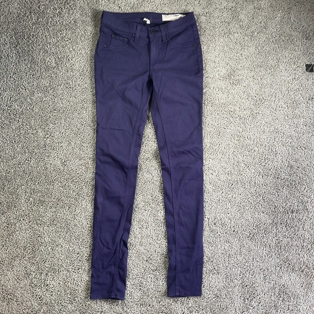 Rag & Bone Womens Purple Mid Rise Skinny Leg Jeans Sz 25 Stretch Denim Pants